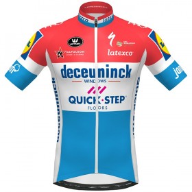 Conjunto Maillot + Culotte Corto con tirantes 2020 Quick-Step Floors Campeonatos de Luxemburgo N001